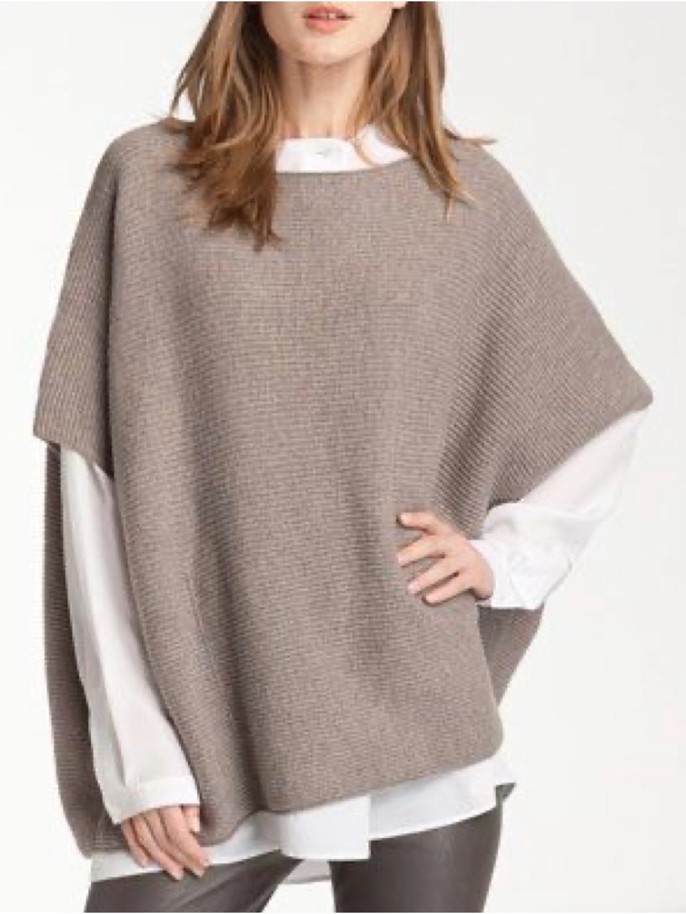 Vince Rib Knit Wool & Cashmere Poncho